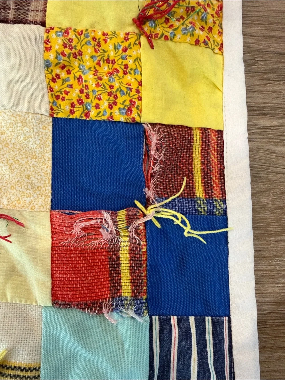 Vintage Handmade Multicolor Patchwork Quilt - no padding